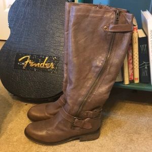 Steve Madden leather wide calf boots